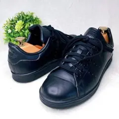 【美品】アディダス スタンスミス 25 FX5499 オールブラック 通勤 通学