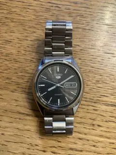 SEIKO 5 自動巻き時計 ブラックダイヤル