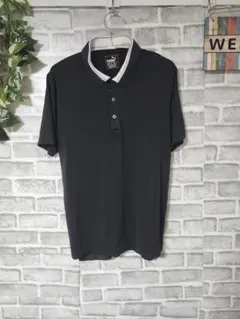 #9 PUMA GOLF 半袖ポロ 黒×白襟 XS/TP（UK S）