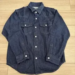 UNIQLO キッズ130 デニムシャツ インディゴブルー