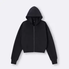GU UVカットフルジップパーカ(長袖) ブラック 黒 349905のサムネイル