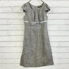 【COMME CA ISM】ワンピース グレー系 リボン装飾 Mサイズ