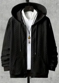 ブラック　フード付きメンズジャケット