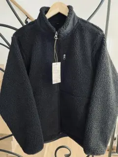 無印良品　ボアフリースジャケット M 黒