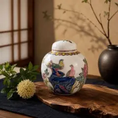 七仙女図茶筒 景徳鎭陶磁器 裝飾品現代工藝 美術品置く物 - メルカリ