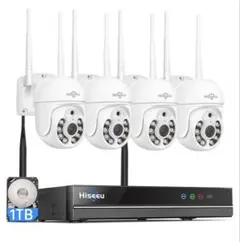 Hiseeu 防犯カメラ 4台セット 1TB HDD内蔵 Hiseeu 防犯カメラ 4台セット 1TB HDD内蔵 - メルカリ