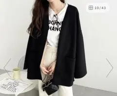 値下げ【GeeRA】アソート素材ミドル丈ジャケット　黒