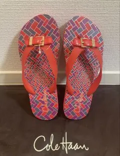 新品　コールハーン Cole Haan ビーチサンダル 赤系　ベルトリボン23㎝のサムネイル