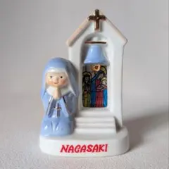昭和レトロ 長崎 お土産 陶器製 置物 教会 マリア様 10cm カトリックのサムネイル