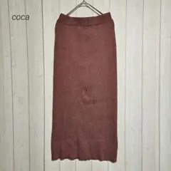 コカ coca リブニット タイトスカート ウエストゴム 楽ちんスカート ピンク