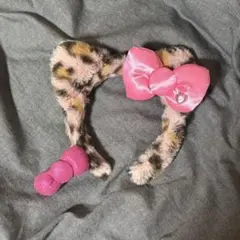 キティ　USJ ヒョウ柄カチューシャ 指輪付き