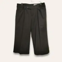 【組曲】ハーフパンツ　センタープレス　ブラック　5　ウール　カシミヤ混　訳あり