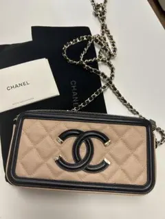 最新モデル☆CHANELターンロック チェーンウォレット ゴールド金具 