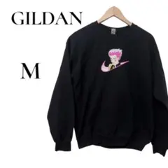 GILDAN キャラクター刺繍 スウェット ブラック M
