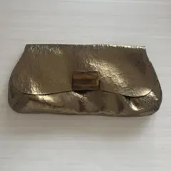 ANYA HINDMARCH ゴールド クラッチバッグ 小物入れ付