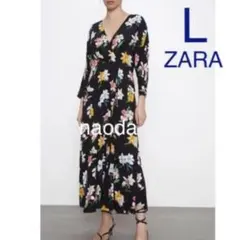 【タグ付き新品】ザラ 花柄 カシュクール ロング ワンピース