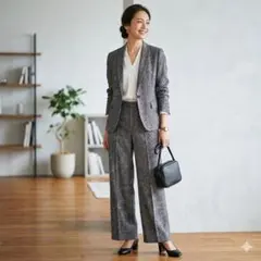 ICB 春夏 サマージャケット パンツ スーツ セットアップ グレー 2XLのサムネイル