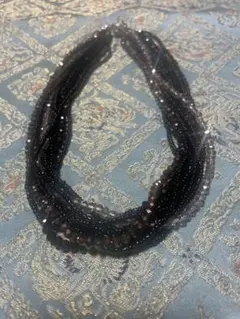 黒ビーズ 多層ネックレス