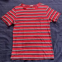 KITSUNÉ PARIS ボーダー ポケットTシャツ レッド Mサイズのサムネイル