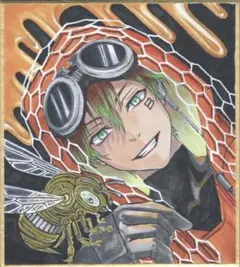 m*a様 手描き イラスト オリジナル アナログ 色紙 男の子