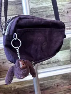 キプリング パープル ナイロン ショルダーバッグ