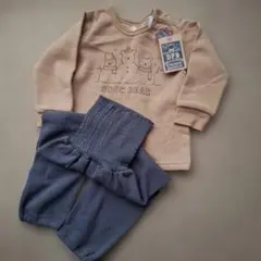 パジャマ　冬　 裏起毛　腹巻き付き　90　新品未使用