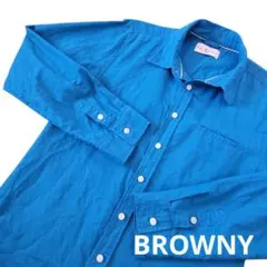 Browny Vintage 長袖シャツ ブルー Mサイズのサムネイル