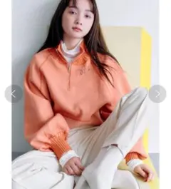 完売　早い者勝ち　KBF オレンジ ハーフジッププルオーバー ハロウィン　秋