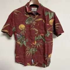BILLABONG アロハシャツ トゥーカン柄 レッド Sのサムネイル