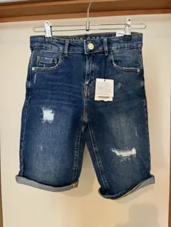 ZARA ダメージ加工デニムハーフパンツ 140