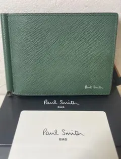 【新品未使用】Paul Smith マネークリップ コインケース グリーンレザーのサムネイル