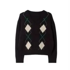 H Logo Argyle Knit Pullover espresso S