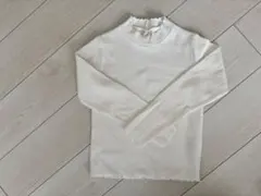 【新品未使用】ホワイトリブ編み長袖カットソー 140cm