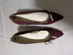 ワインレッド スエード パンプス L