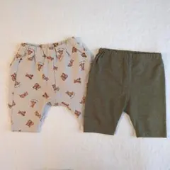 【美品】クマ柄ズボン&カーキ色ズボン 80センチ