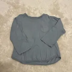 グレー 長袖カットソー 胸ポケット付き