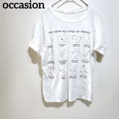occasion Tシャツ 星座 半袖トップス 半袖 ホワイト