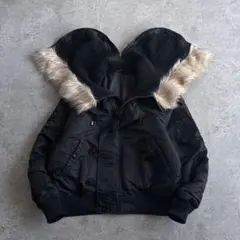 極美品■WEGO【M】N-2B フライトジャケット ブラック 黒 短丈 Y2K