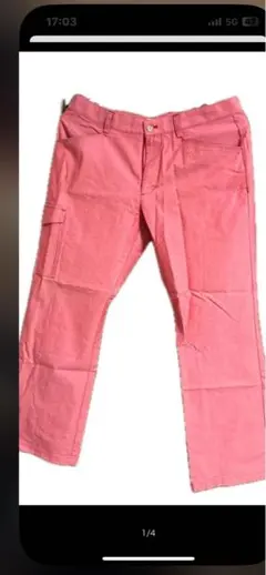 美品adidas ピンク カーゴパンツ サイズ88股下70センチ