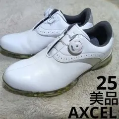 美品　AXEL ホワイト ゴルフシューズ ダイヤル式　25