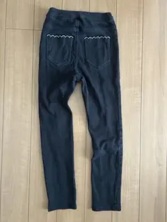 プティマイン 120 裏微起毛ロングパンツ 黒