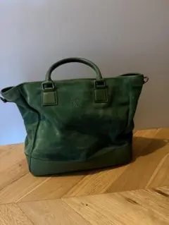 LOEWE スエード トートバッグ A4サイズ収納可能 水色 白 - メルカリ