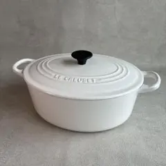 LE CREUSET ル・クルーゼ 両手鍋 22cm ホワイト ココットロンド - メルカリ