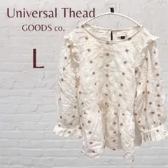 Universal Thread 花柄刺繍 長袖ブラウス Lサイズ ホワイト