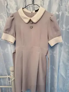 evelyn パールライン襟ワンピース