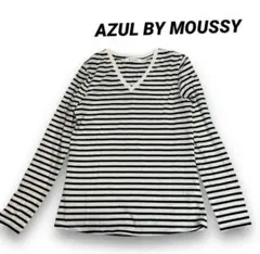アズールバイマウジー ボーダー 長袖Tシャツ カットソー レディースＭ Vネック