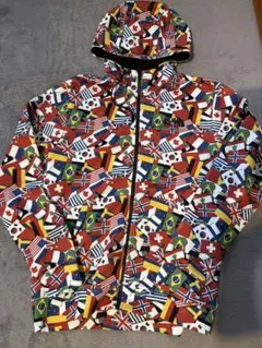 【中古美品】THE NORTH FACE 国旗柄 総柄 パーカー