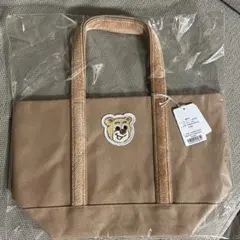 FEILER♡オールドテディ♡ワッペントートバッグ 小 ベージュ Lサイズ