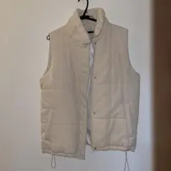 ベージュ コーデュロイ ノースリーブベスト