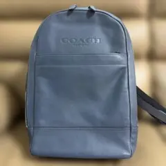 Aso rah様【美品】COACH レザー リュック ブラック/ブルー